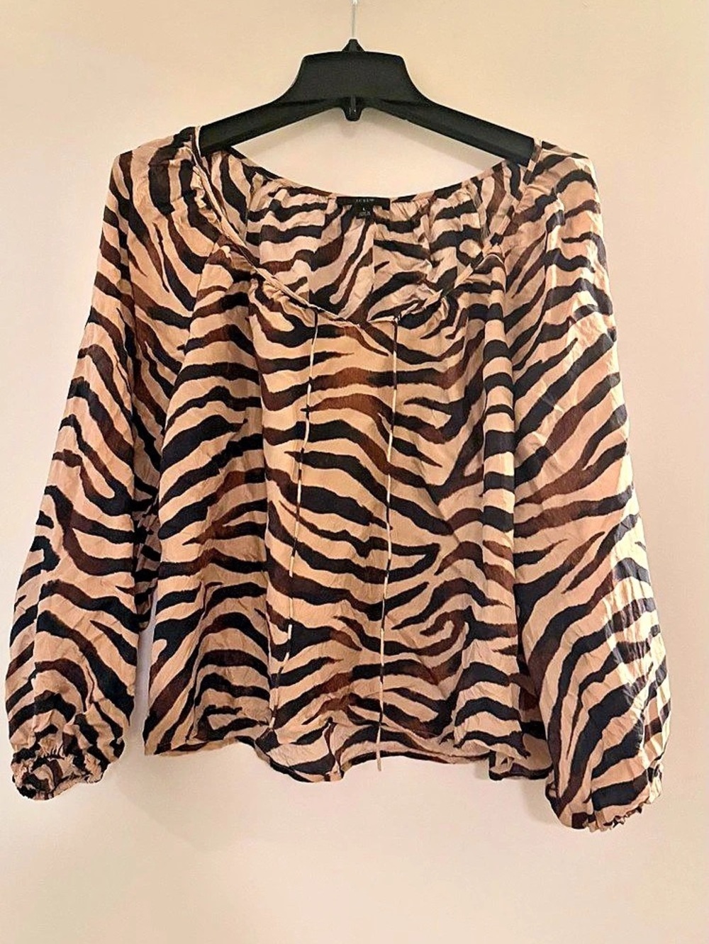 J.Crew Animal Print Blouse in Brown & Black Like New